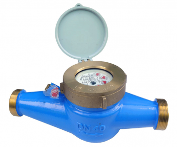 DN15 Multi-Jet Water Meter (Cold) Dry Dial 1/2" BSP :: Nuts, Tails, washers  included
